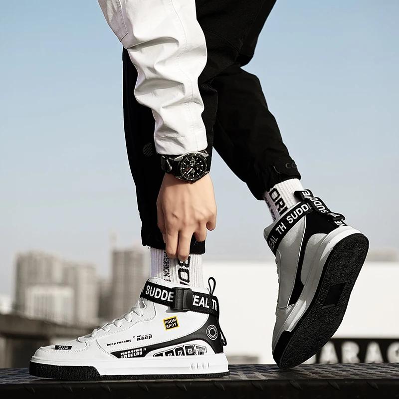 Autumn and Winter  Men Skateboarding Shoes High Quality New High Top Trendy Board Shoes Casual Versatile  Small White Shoes