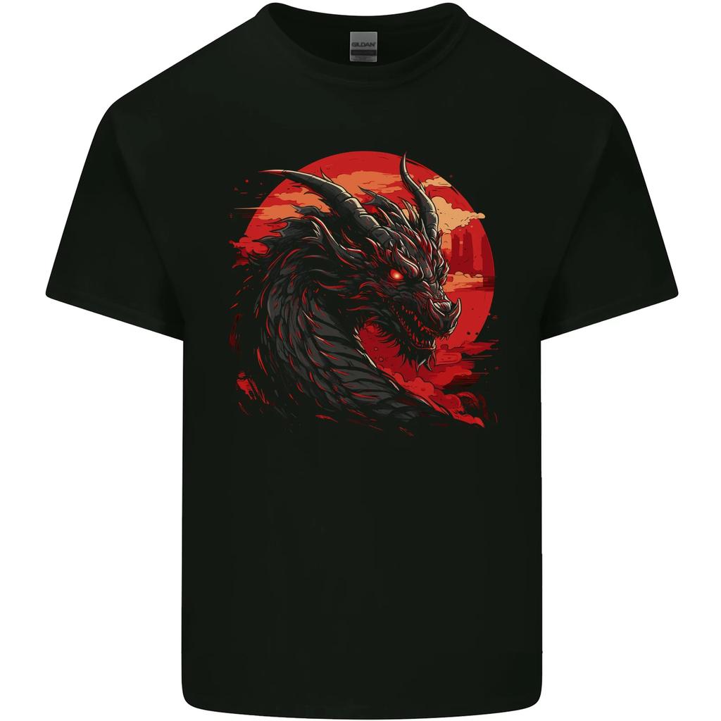 A Fantasy Dragon With a City Backdrop Kids T-Shirt Childrens