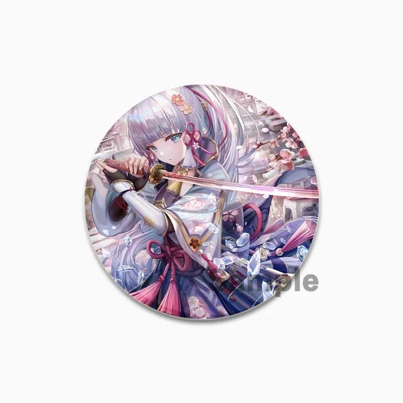 32/44/58mm Kamisato Ayaka Cartoon Badge Cute Tinplate Brooches Handmade Creative Enamel Pins for Clothes Backpack Gift Jewelry Accessories