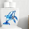 Glow In The Dark Dolphin Toilet Stickers, Waterproof PVC Bathroom Wall Decals, Self-Adhesive Kids Toilet Seat Decor, Removable Luminous Bathroom