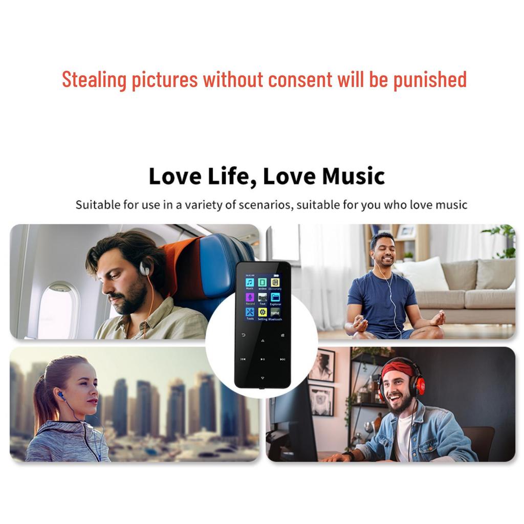 Portable Touchscreen Bluetooth MP3 Player for Students - Expandable Storage, Lossless Sound