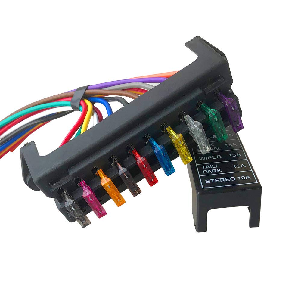 

Seliwirkt 10 Way Fuse Box Holder, Car Circuit Fuse Box Holder, 2 Input 10