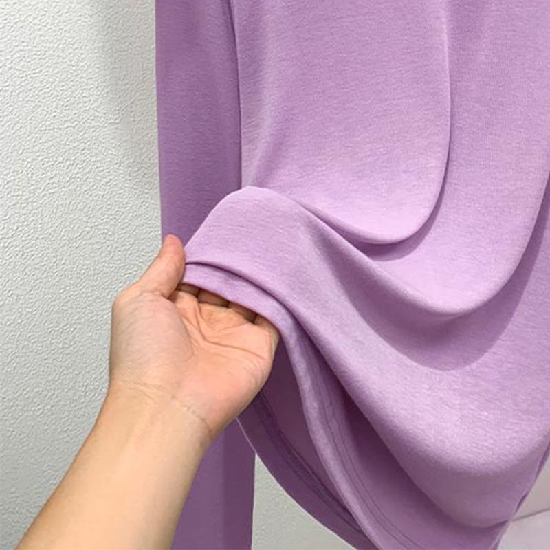 Long-sleeved Bottoming Shirt Women's 2025 New Women's Clothing Solid Color Round Neck Mask T-shirt Pendant Soft Waxy Inner Top