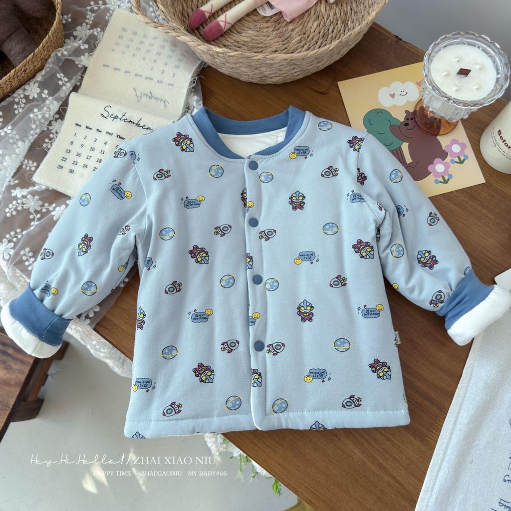 Machine washable handmade cotton-padded jacket, children's cotton-padded jacket, student school uniform with thickened warm boys cotton-padded jacket