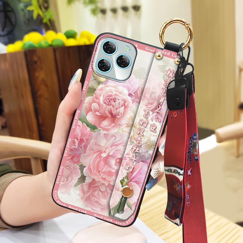 Lanyard Elderly Lady Phone Case For Blackview A95 Waterproof Phone Holder Ring Durable Wristband Kickstand Back Cover
