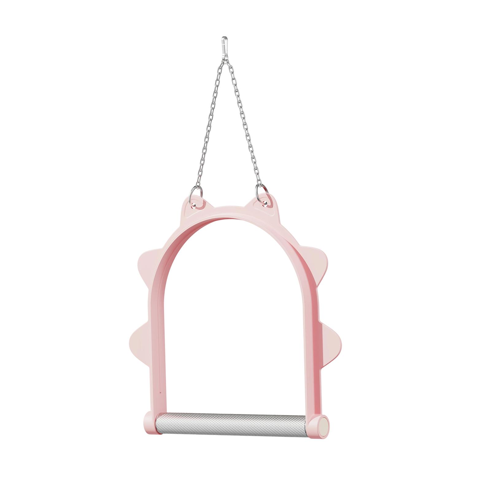 

Parrot Swing Cage Accessory Entertainment Play Exercise Standing Training Decorative Chewing Hanging Toy for Budgie Lovebird рожевий