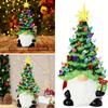 A Stunning Resin Dwarf Christmas Tree with 46 Colorful Light Bulbs, Battery-powered, Suitable for Use Indoors and Outdoors As a Holiday Decoration.