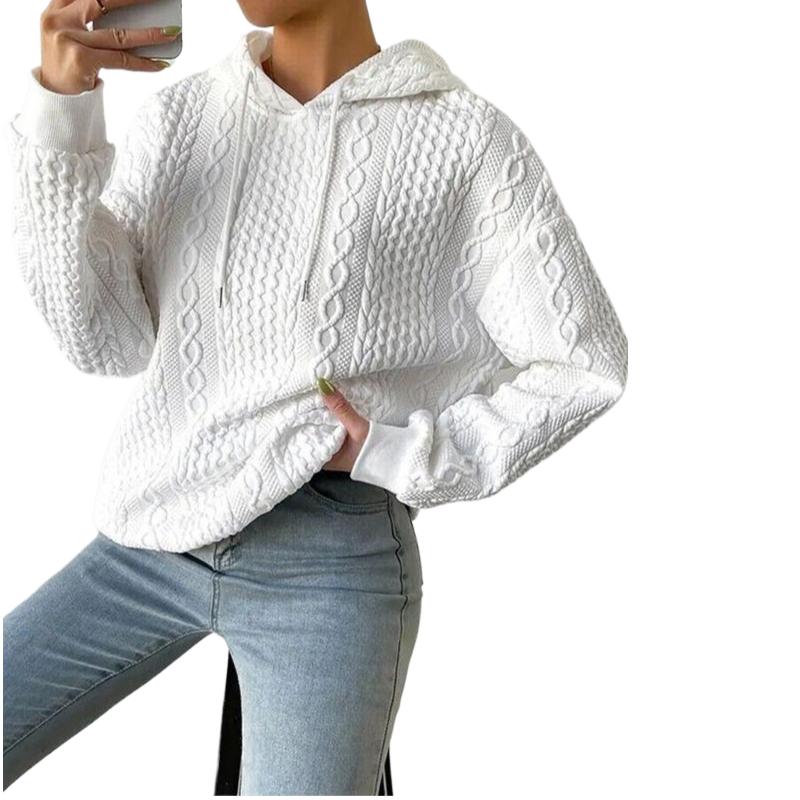 Loose Fit Casual Ladies Long Sleeve Hooded Sweatshirt Pullover Jumper Hoodies