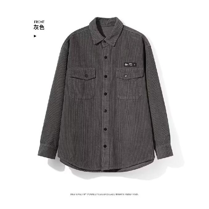 

Винтажная вельветовая куртка кофейного цвета, модная брендовая мужская осенняя повседневная рабочая одежда, топ, рубашка с подкладкой 3XL темно-серого