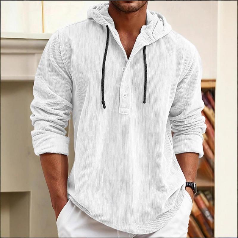 

Men s Lightweight Ribbed Texture Hooded Pullover S