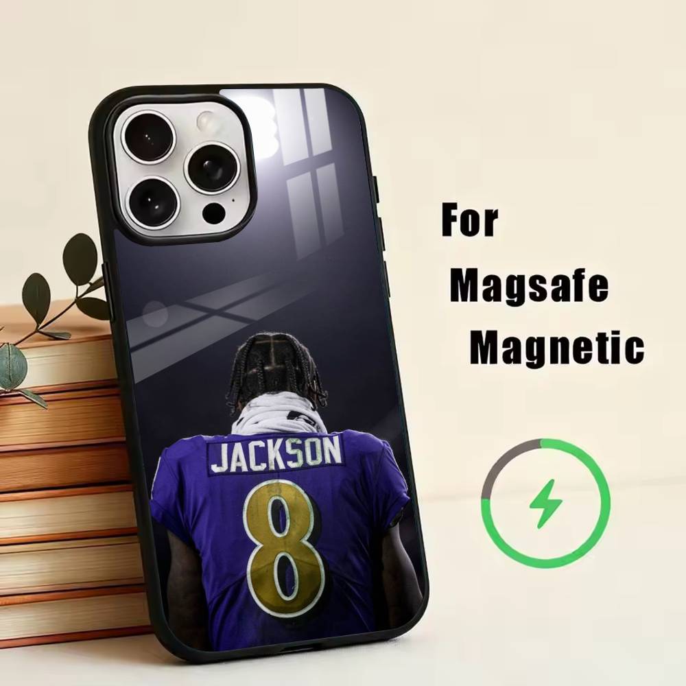 

L-Lamar Jackson Phone Case For iPhone17,16,15,14,13,12,11 Plus,Pro Magnetic with Magsafe Wireless Charging iPhone11