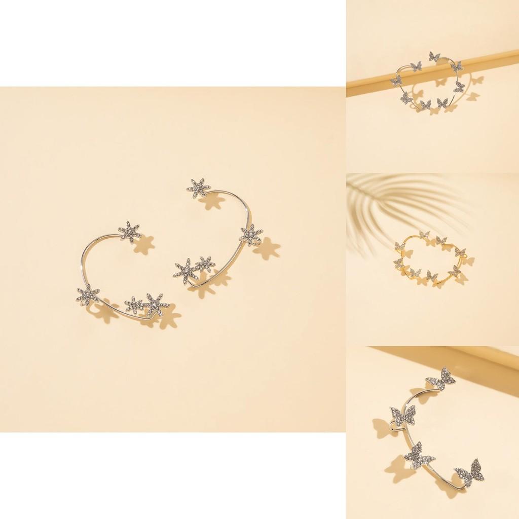 Statement Gold Snowflake Ear Cuff For Women Unique Geometric Spring Fashion