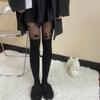 Sexy Women Faux Thigh High Socks Pantyhose Japanese JK Cute Jacquard Pattern Patchwork Stockings Mock Suspender Tights