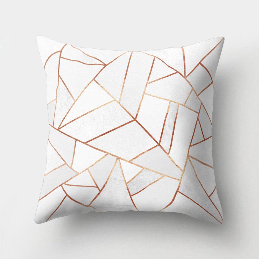 Home Decor Geometric Marble Print Sofa Cushion Decorative Pillowcase Polyester Square Throw Pillow Funda De Almohada