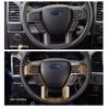 Wood Grain Car Steering Wheel Moulding Panel Cover Trim For Ford F-150 2015-