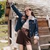 Betu Women's Color-block Faux Denim Padded Jacket 2510T28