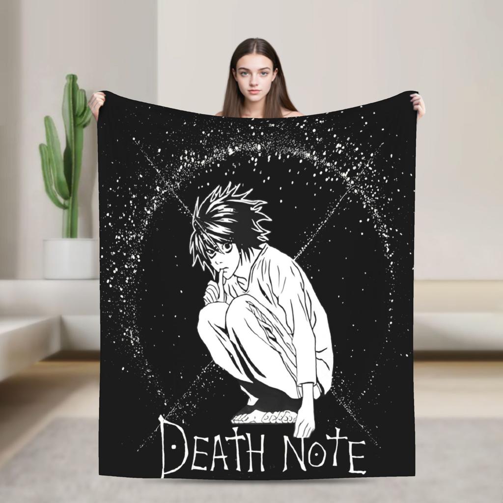Death Note Manga Anime TV Show Poste Blanket Soft Street Trend Plush Throw Blanket For Bedroom Flannel Bedspread Bed Cover