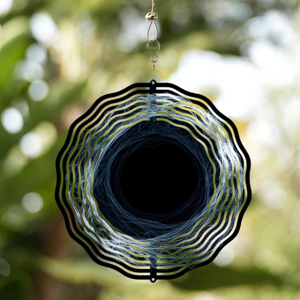 10 Inch Black and White Wind Spinner Outdoor Decor 360 Rotating Hook Hanging Garden Ornament for Spring Summer Creative Gift Idea