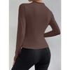 Fashion Long Sleeved Pleated Slim Fit Women T-shirt Solid Color Elegant Half Turtleneck Slim-fit Bottoming Tees Shirt Female Solid Color Basic Tops