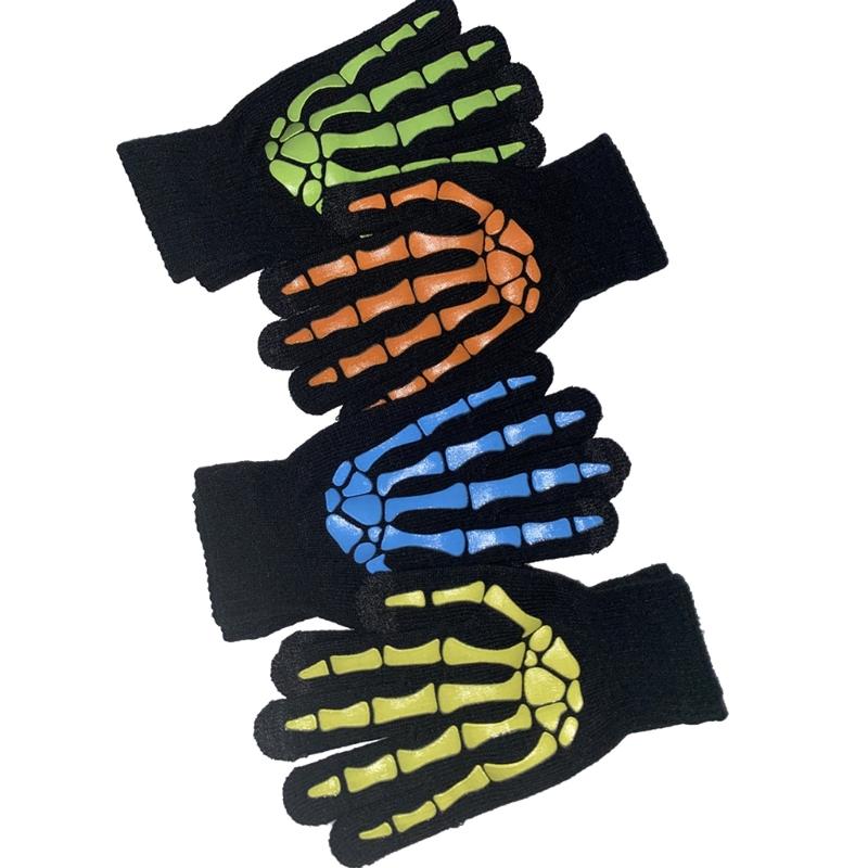 Glowing Hand Claw Gloves Full Finger Gloves Adult Unisex Gothic Knitting Gloves