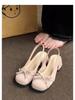 French Bag Head Thick Heel Single Shoes 2025 Summer New with Skirt Fairy Style Bow Round Head Fashion Sandals Women