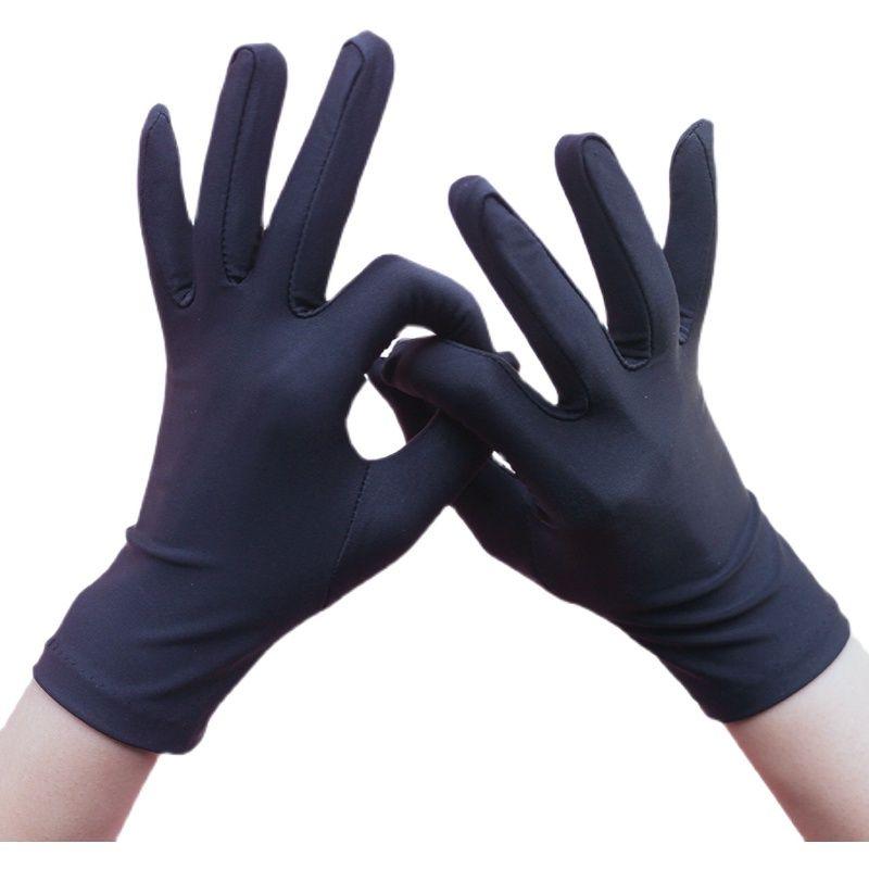Men's and Women's White Etiquette Gloves Thin Elastic Jewelry Dance Photography Hotel Western Restaurant Emcee Summer Sun Protection Buddha Worship