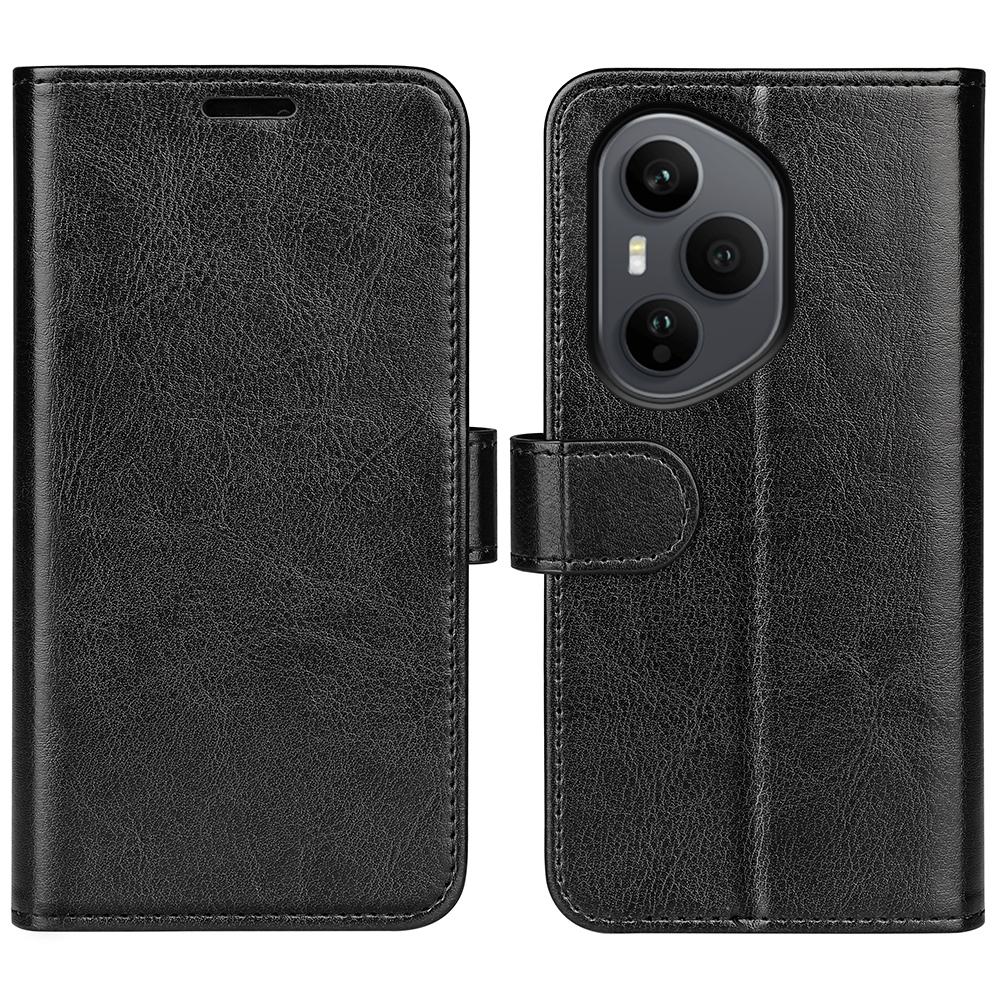 

For Honor 400 Pro 5G (Global) Case Crazy Horse Texture Stand Leather Phone Cover Black