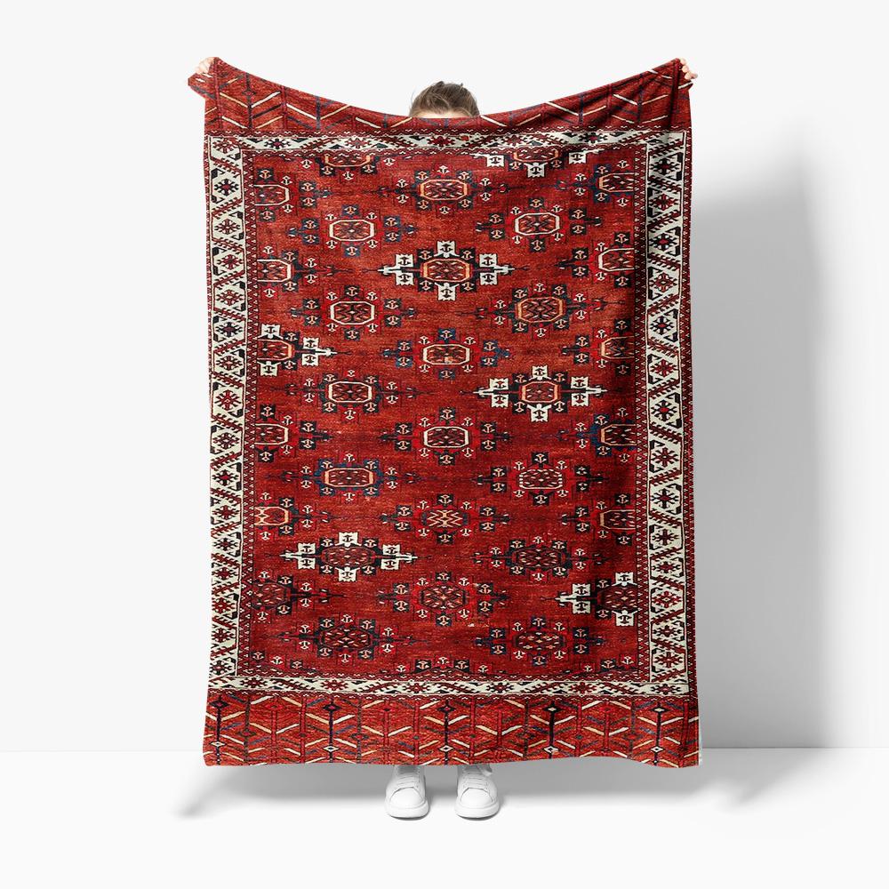 Красный племенной килим Винтажный марокканский ковер Ручной работы персидский ковер Бохо декор комнаты Напольный коврик 75x100cm