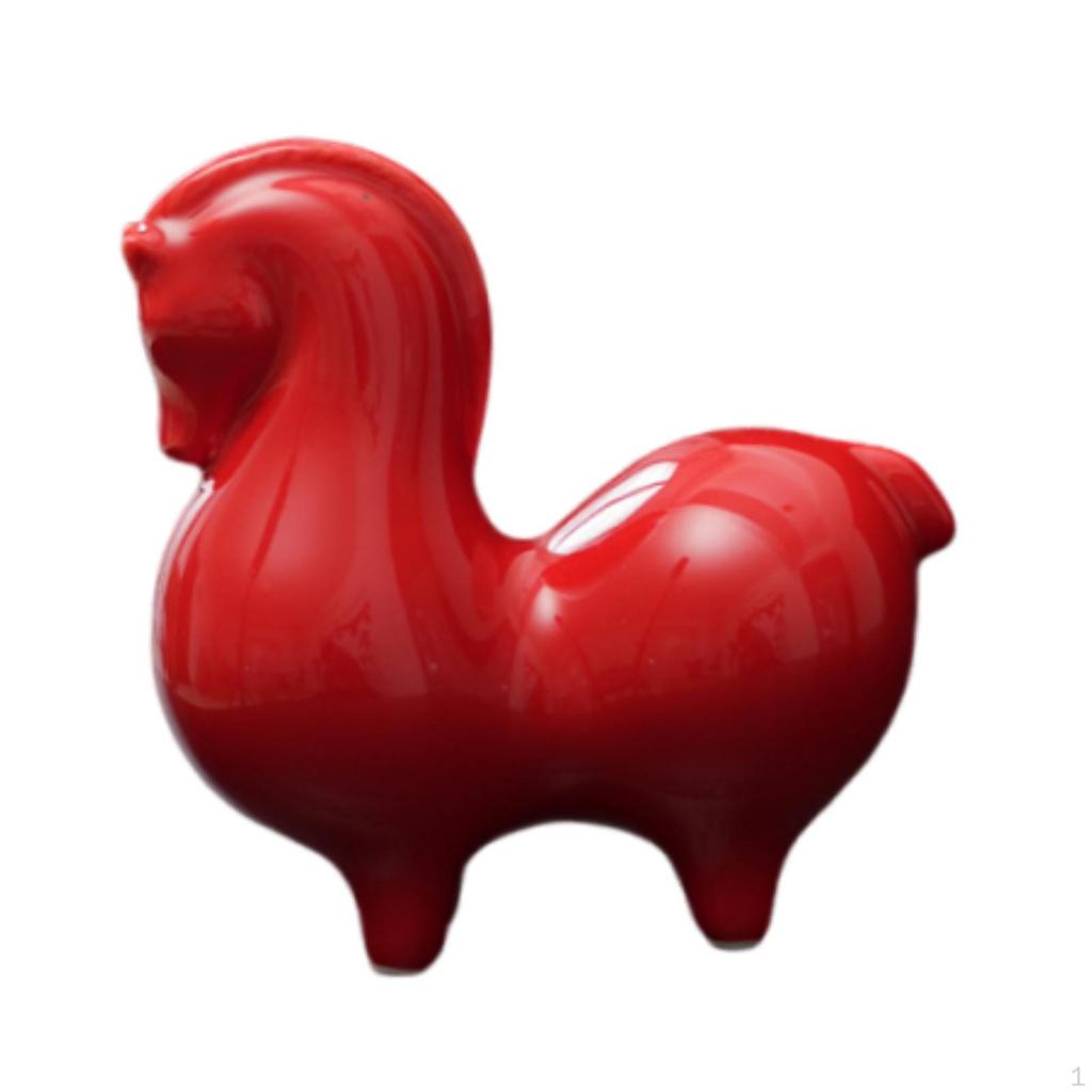Figurine Ceramic Horse Statue Modern Collectible Chinese Year Decoration Sculpture for Bedroom