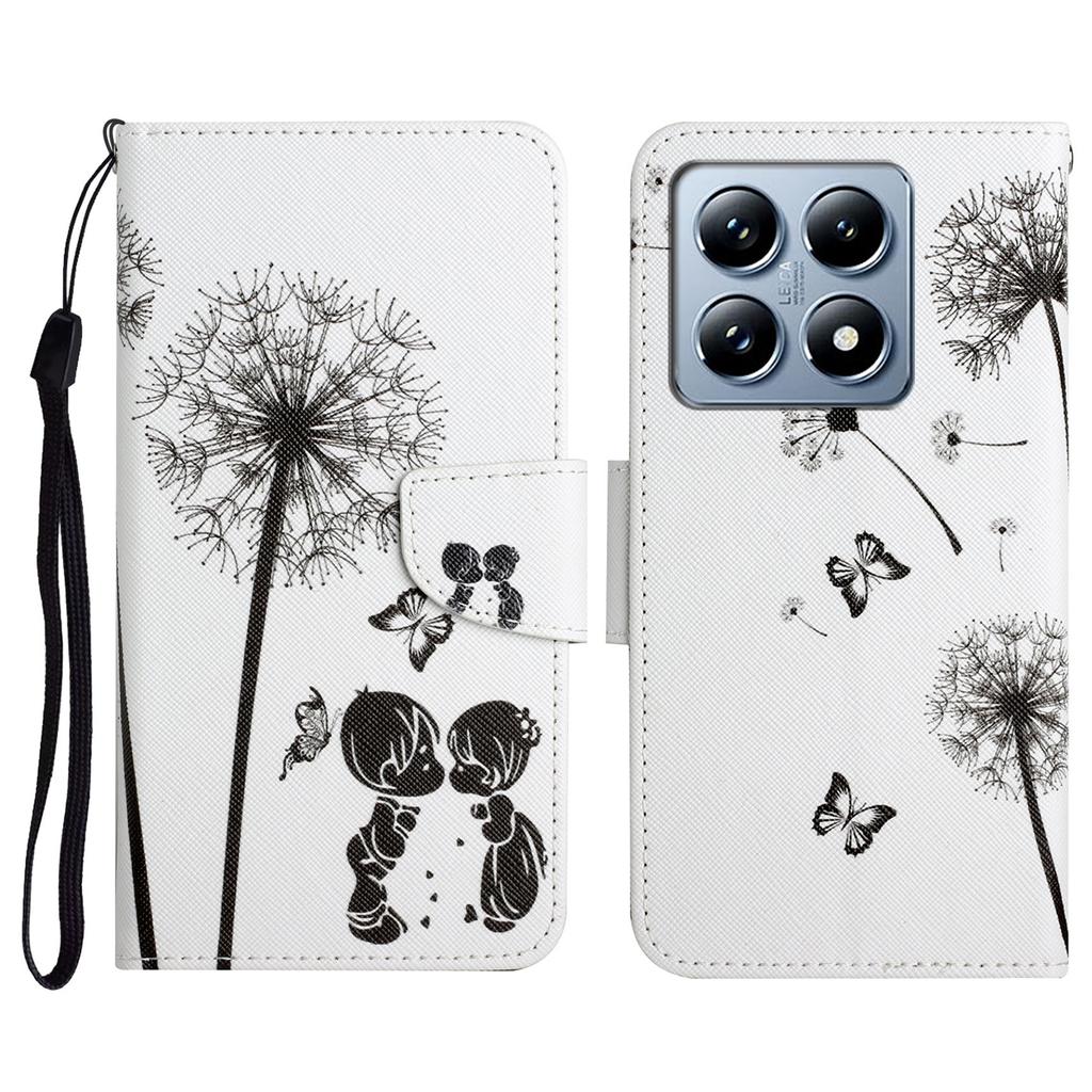 For Xiaomi 14T Case Pattern Printing Protective Leather Folio Phone Cover -  Chrysanthemum