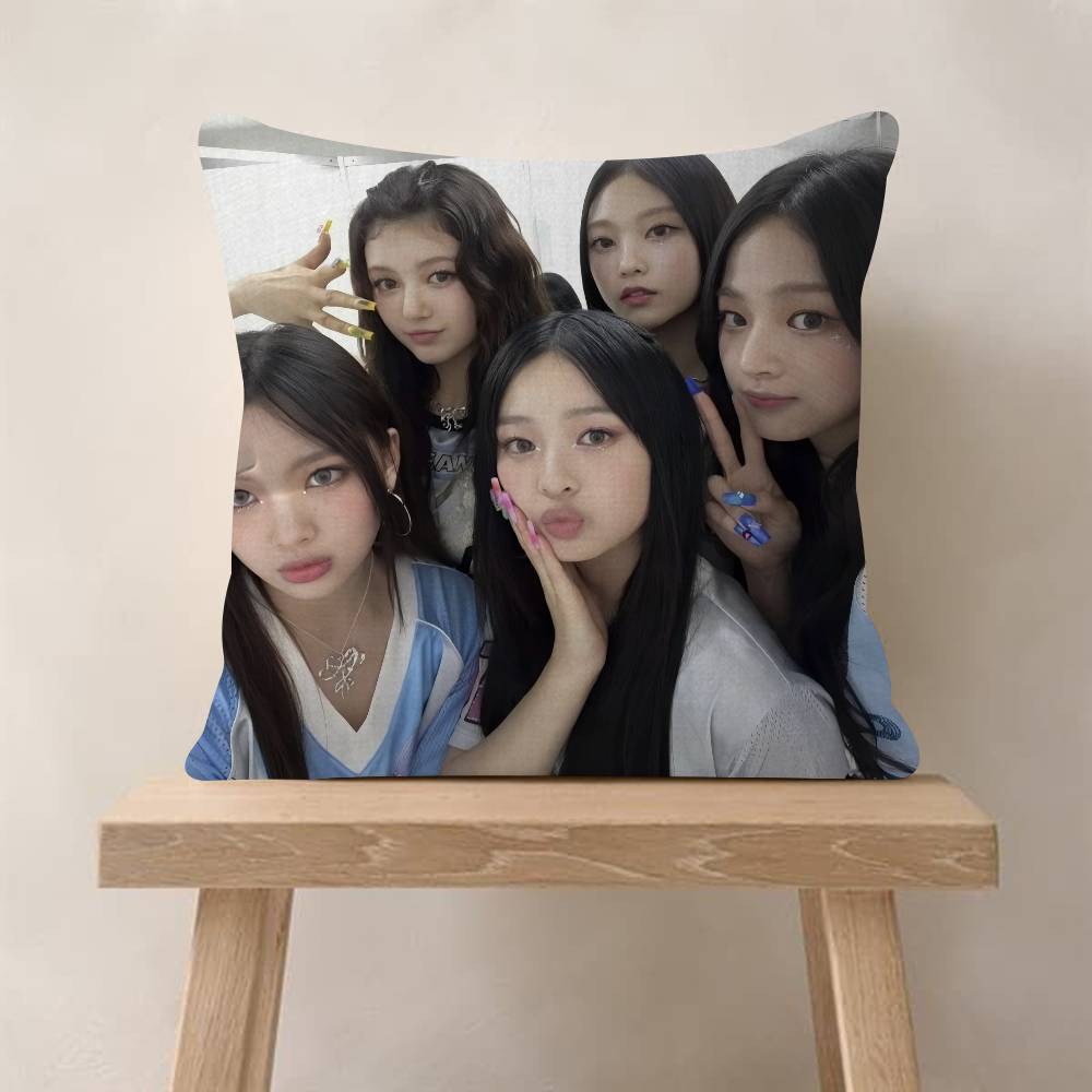 Kpop Singer N-New Jeans Office Cushion Pillowcase Car Cushion Cover45X45CM Lumbar Pillowcase Sofa Pillowcover