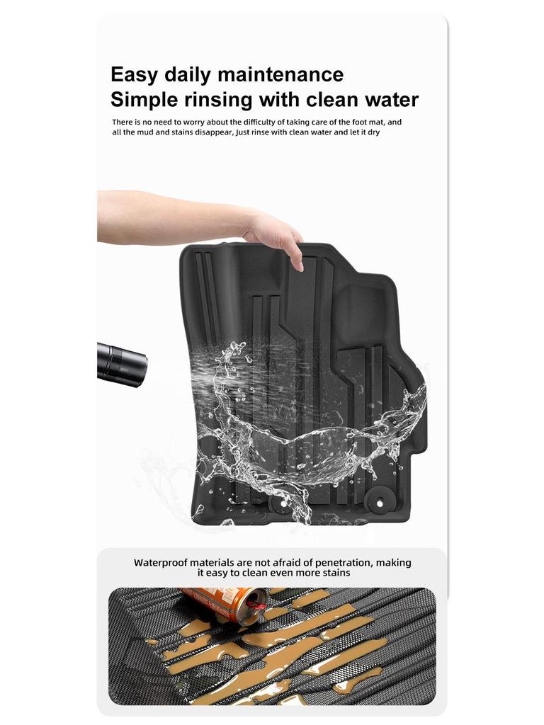Eco-Friendly TPE Floor Mats for Mitsubishi Mirage Models 2011-2023, Including Trunk Mat