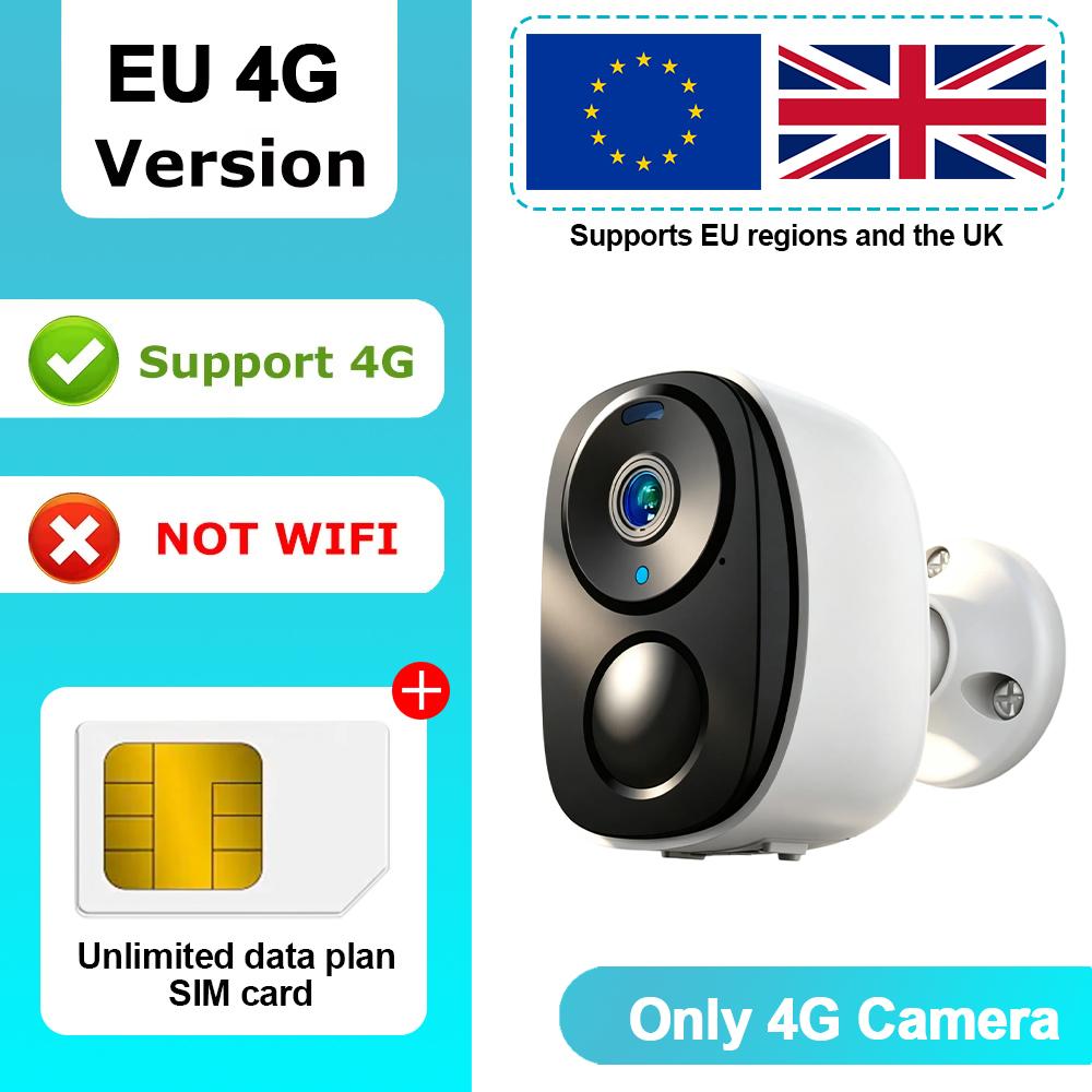 

OKAM PRO APP 4G Камера HD 5MP Ширококутний об єктив 130° Акумулятор 5000 мАг Камера для вулиці IP66 Водонепроникна IP CCTV Кольорове нічне бачення EU 4G Camera