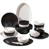 Stone Pattern Black & White Ceramic Dinnerware Set