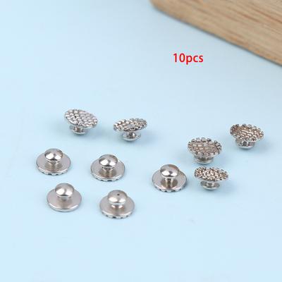 10Pcs/Bag Dental Orthodontic Lingual Button Bonded Eyelet Traction Hook Bondable Metal Mesh Base Bond Bonding Tongue Side Buckle