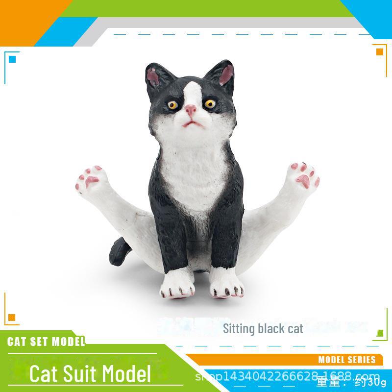 Seashell Cat Figurine: Realistic Kitten Toy Model