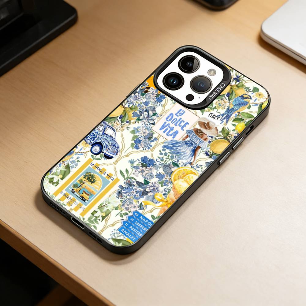 

Amalfi Coast Lemon Phone Case For iPhone 17,16,15,14,13,12,11 Plus,Pro Max,XS,Colorful Silver Phone case Funda Cover iPhone15