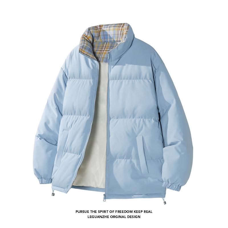 2026 Autumn/Winter Plus Size Stand Collar Color Block Padded Jacket for Couples