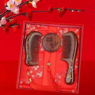 Hair Comb And Mirror Set Wedding Gift Fine Toothed for Detangling