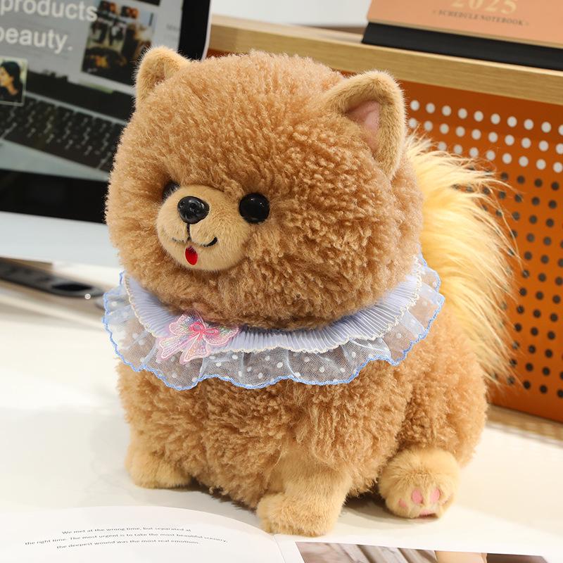 

Pomeranian Puppy Plush Toy - Cute Stuffed Animal for Kids, Perfect Birthday Gift 25cm 0.2kg хаки