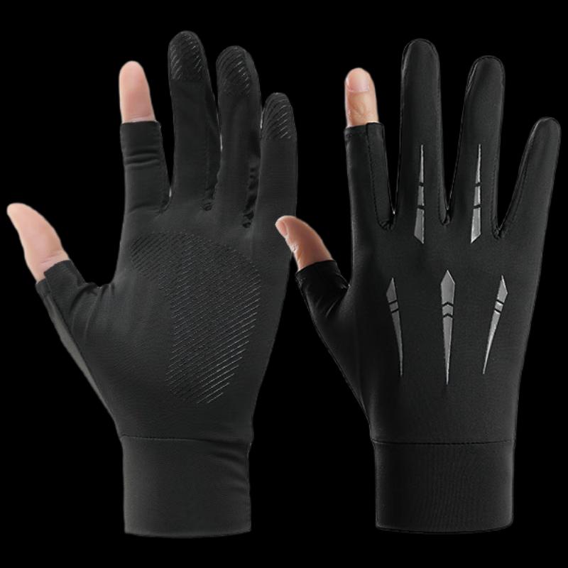 Men s Summer Ice Silk Fingerless Driving & Cycling Gloves One Size