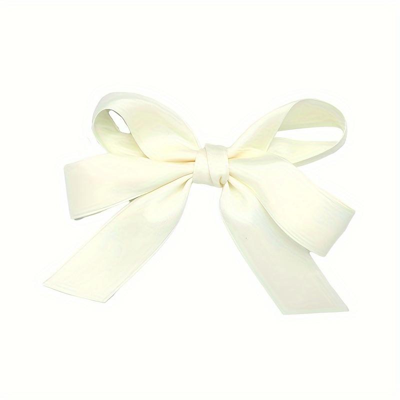 Elegant Fabric Bow Tie Hair Clip for Women And, Cute Solid Color Bow Hair Accessory with Non-Slip Metal Clip, Stylish бежевый