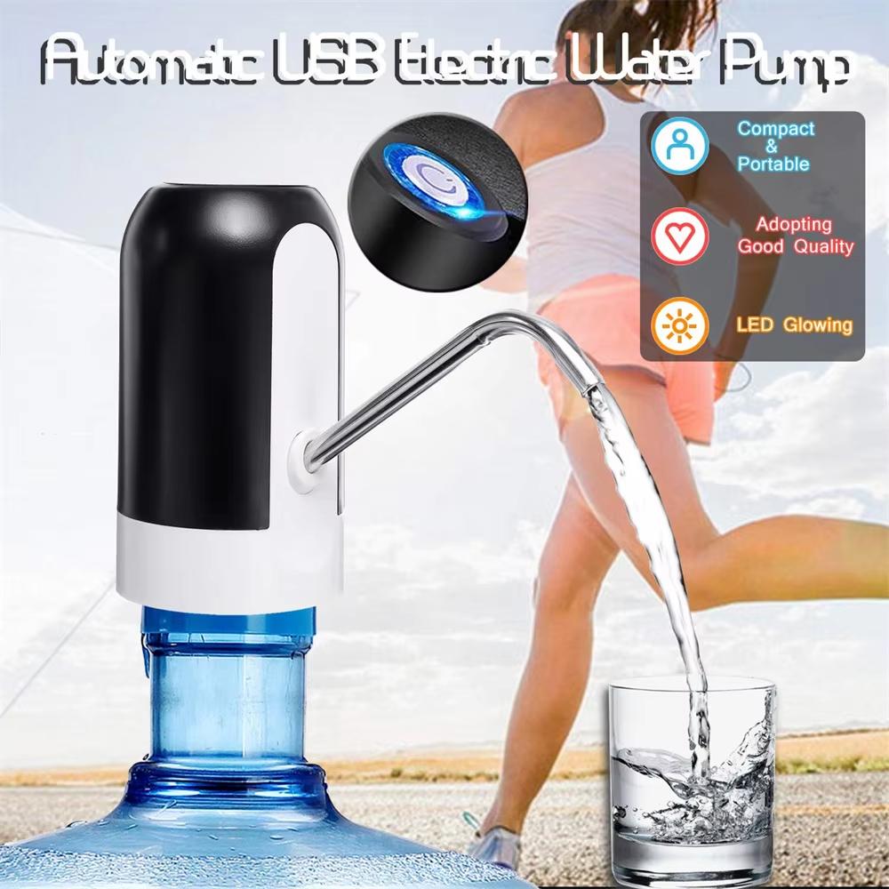 USB Charging Mini Water Dispenser With Extension Hose Water Pump Portable Bottle Electric Carboy Drinkware Pumps Kitchen Dining
