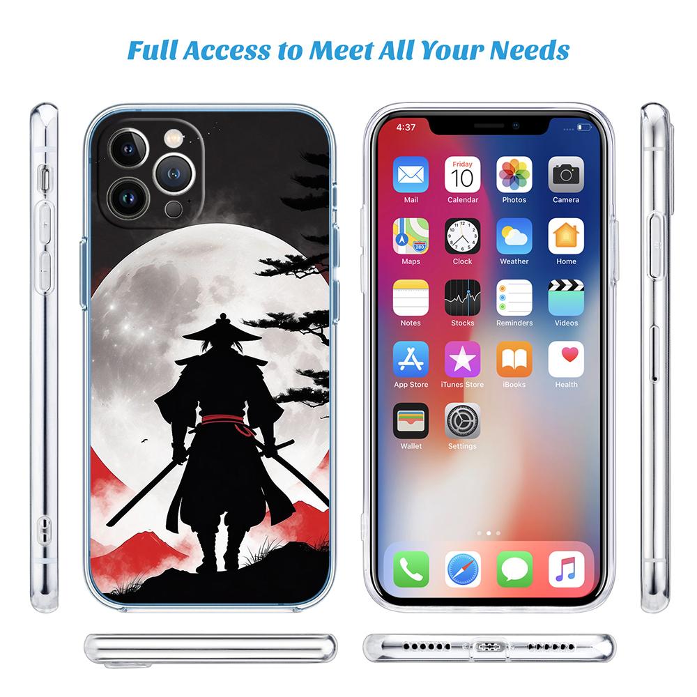 LO55 Japan Samurai Mask Soft Shell Transparent Phone Case for Samsung Galaxy A04 A04S A14 A23 A34 A54 M23 M33 M52 M53