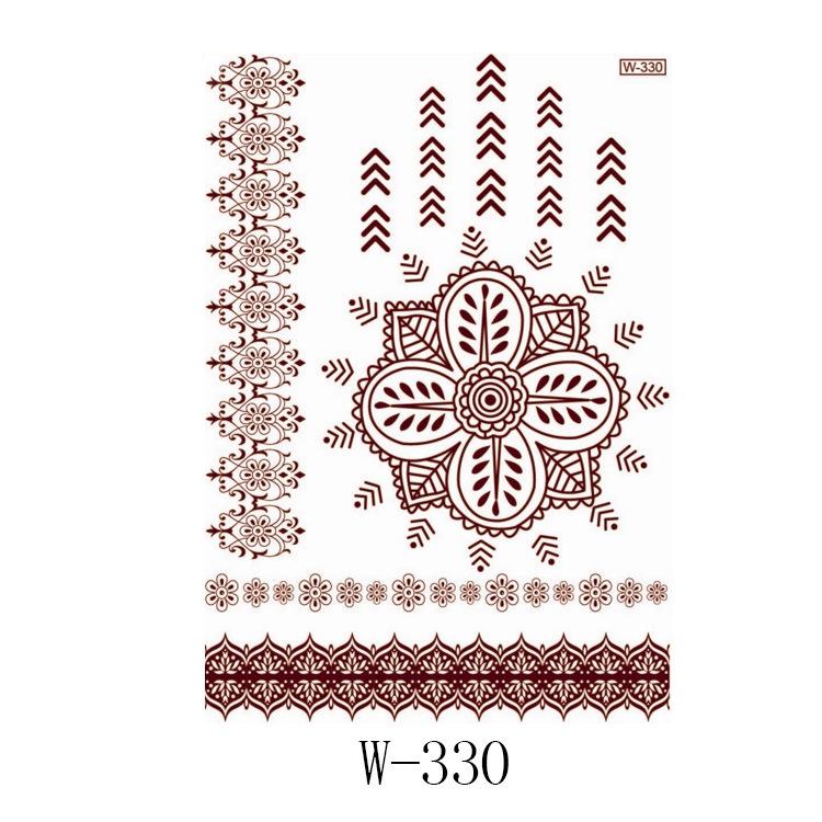 Lace Tattoo Sticker Vermilion Geometric Pattern Party Waterproof Henna Tattoo