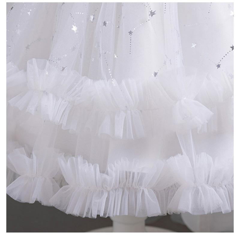 Girls Puffy Princess Dress Flower Girl Wedding Piano Performance Formal Dress