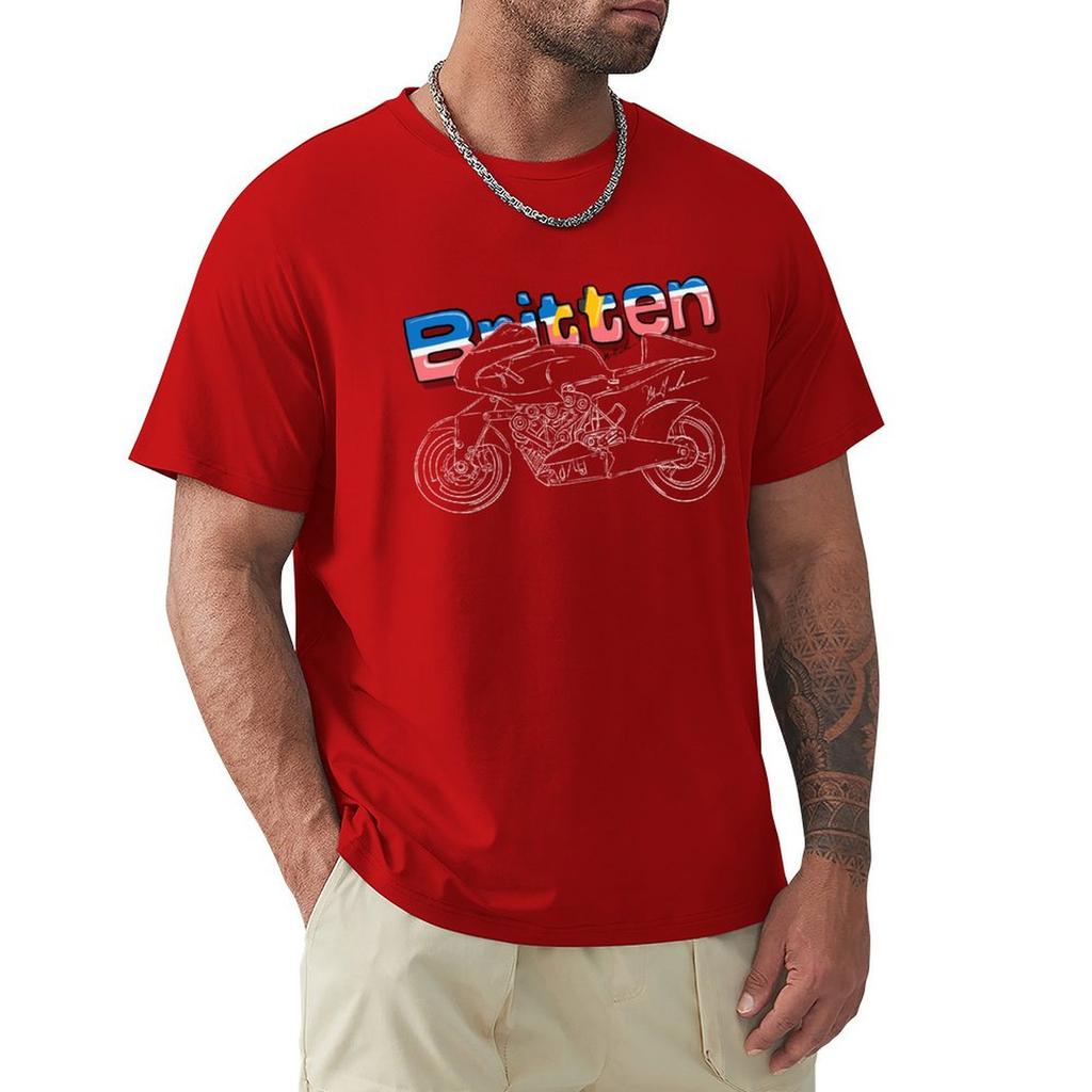 Britten Motorcycle T-Shirt Cute Clothes Essential T Shirt Men T Shirts