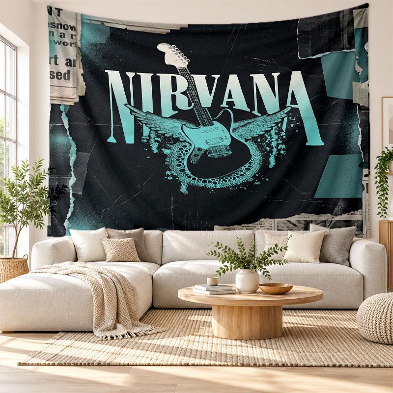 Nirvana Wall Tapestry, Soft Fabric Wall Hanging, Decorative Backdrop For Bedroom Home Wall Art