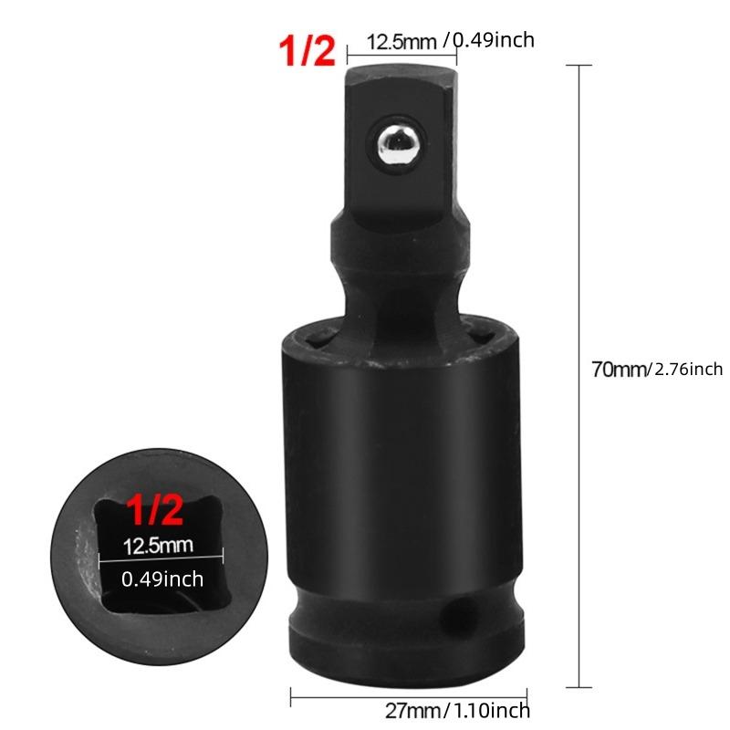 360 Degree Swivel Knuckle Joint Air Impact 1/2 3/8 1/4 Inch Wobble Retractable Socket Adapter for Pneumatic Wrench Tool