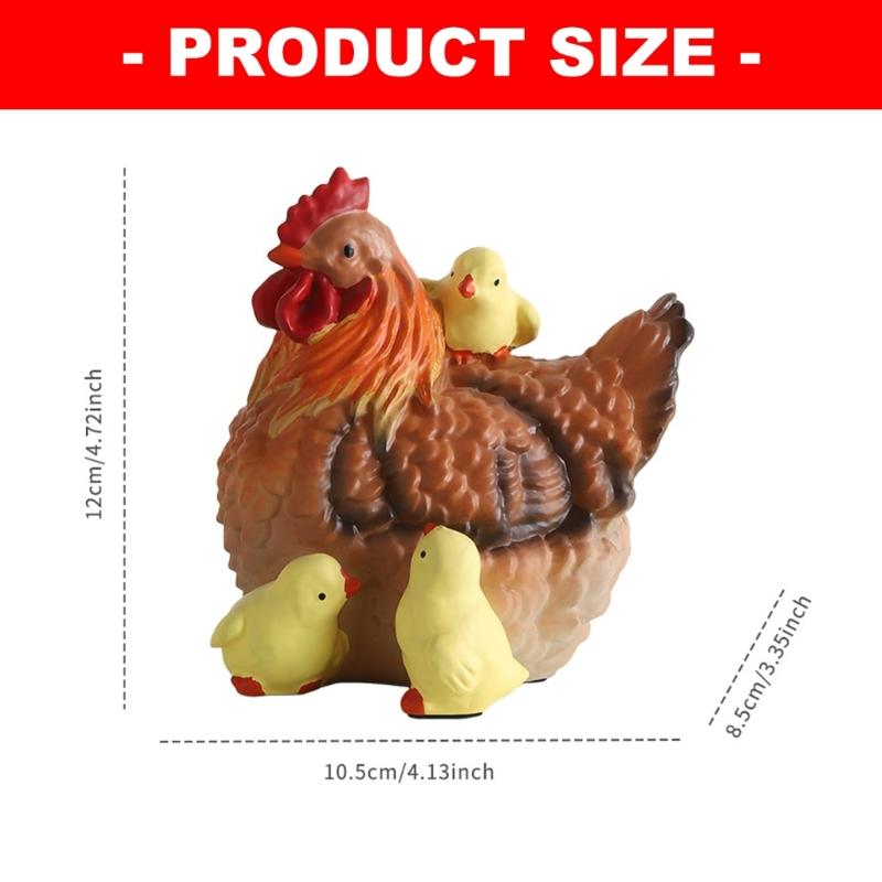 Outdoor Resin Hen and Chick Statue Outdoor Decoration Hen Chick Decors Chicken Figurines Outside Decors for Courtyards Yard